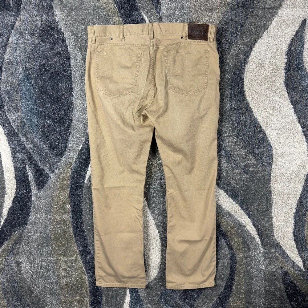 Polo Ralph Lauren Chino‎ Pants Mens 36x32 Tan Khaki Straight Leg Preppy Golf